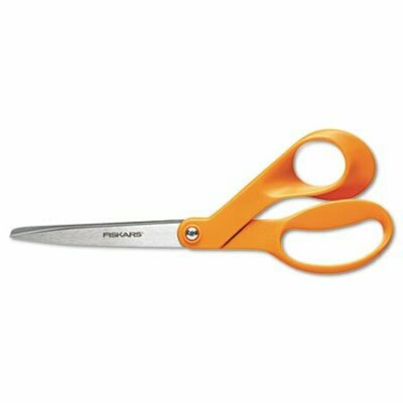 FISKARS Home And Office Scissors, 8in Long, 3.5in Cut Length, Orange Offset Handle 1945101052